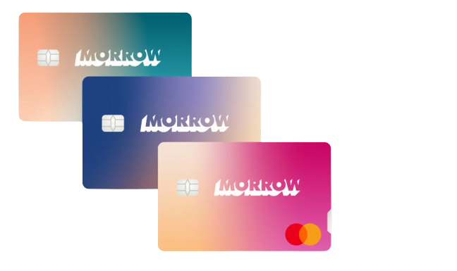 Morrow bank kredittkort i forskjellige farger
